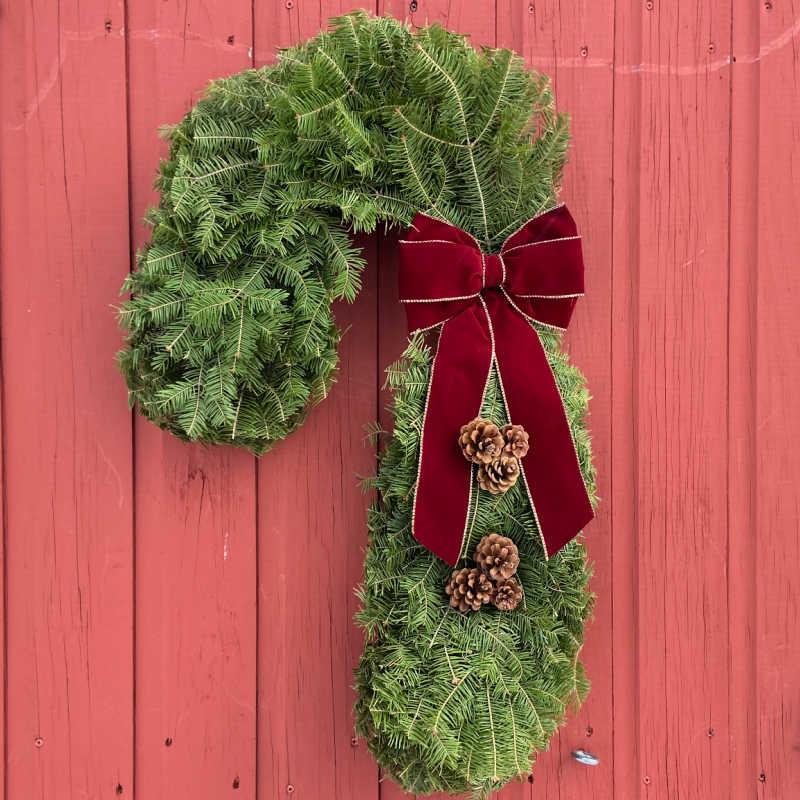 Candy Cane - Burgundy Bow